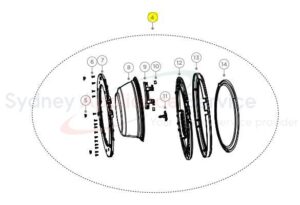 WASHING MACHINE DOOR ASSY - H0020808561F