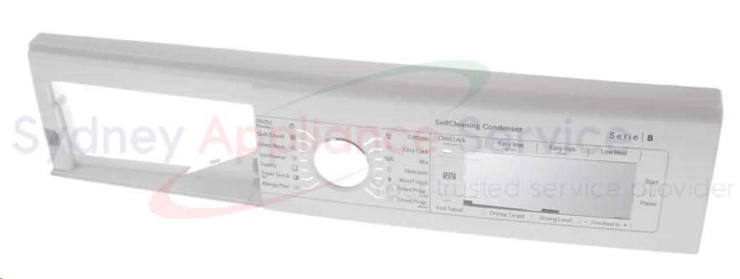 BOSCH DRYER PANEL-FACIA - 11031870 - 11031870 - Part for - - Models: WTW87566AU/08, WTW87566AU/09 BOSCH DRYER PANEL-FACIA - 11031870 - 11031870 - Part for - - Models: WTW87566AU/08, WTW87566AU/09