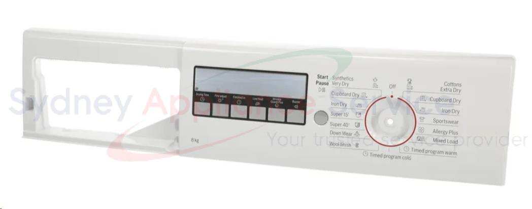 BOSCH DRYER PANEL-FACIA - 11002223 - 11002223 - Part for - - Models: WTB86200AU/02 BOSCH DRYER PANEL-FACIA - 11002223 - 11002223 - Part for - - Models: WTB86200AU/02