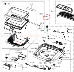 SAMSUNG WASHING MACHINE SEMI COVER TOP ASSY - DC97-18922C